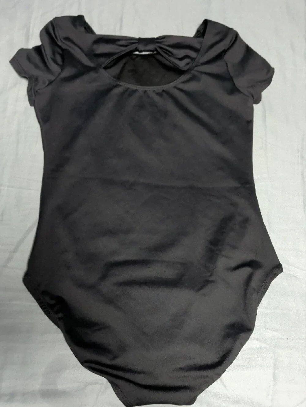 Justice Black Short Sleeve Dance Gymnastics Leotard